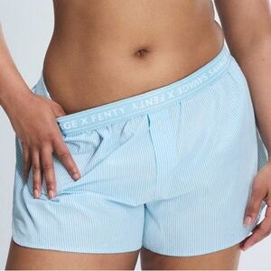 Savage X Fenty Sky Blue Striped Lounge Shorts